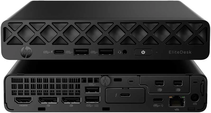 Hewlett Packard (HP) HP PC EliteDesk 8 Mini G1a, Ryzen 5 220, 1x16GB, 512GB, Radeon 740M,WiFi 6+BT,kl. a pelė, 65W, 2xDP+HDMI+USB-C,FDOS