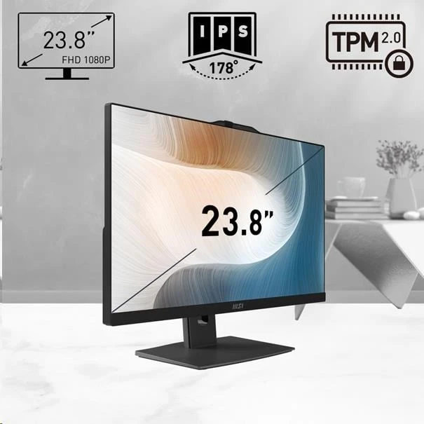 MSI Modern AM242P 1M-2088XEU Intel Core 5 120U 60,5 cm (23,8 colio) 1920 x 1080 pikselių „viskas viename“ kompiuteris 16 GB DDR5-SDRAM 512 GB SSD Wi-Fi 6E (802.11ax) Judas