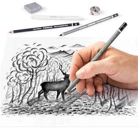 Staedtler Mars Lumograph, Įvairių spalvų, Juoda, Pilka, PEFC, 4,5 mm, 9 vnt.
