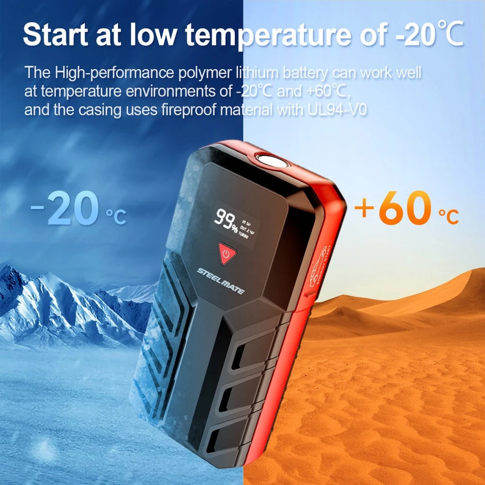Steelmate JS12 Jump starter sada pro nouzové startování 12.000 mAh