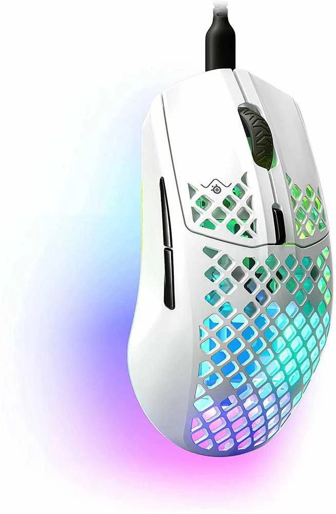 Žaidimų pelė SteelSeries Aerox 3 Snow 2022, Baltos spalvos