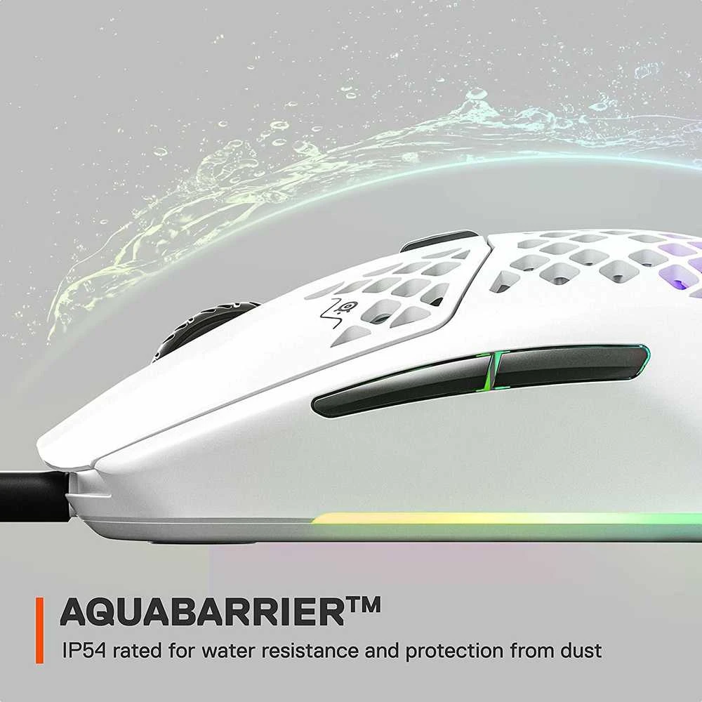 Žaidimų pelė SteelSeries Aerox 3 Snow 2022, Baltos spalvos