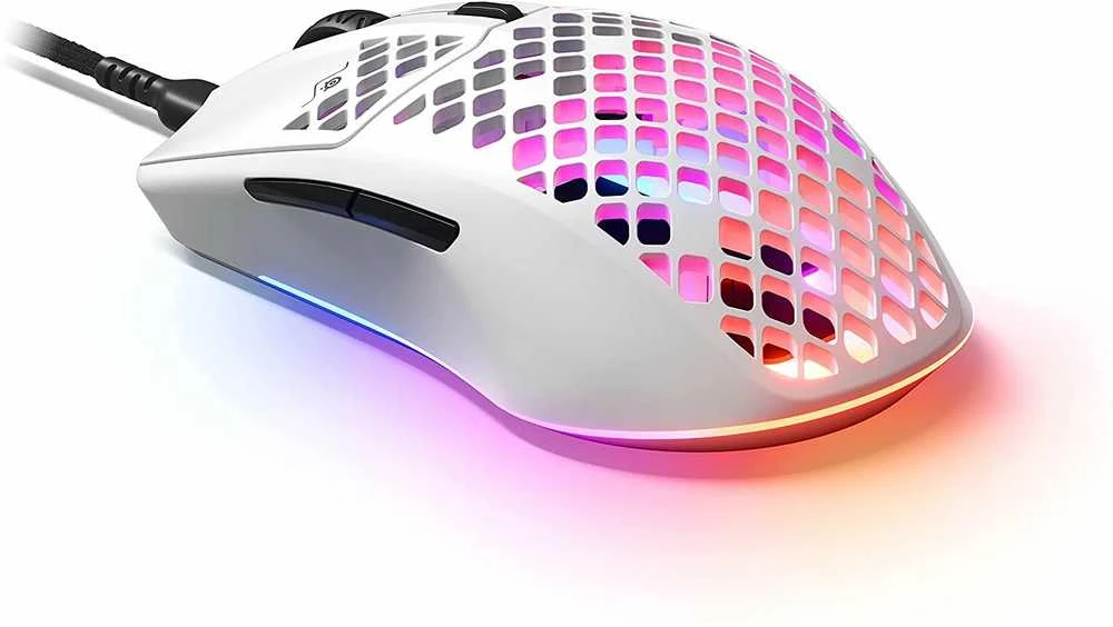 Žaidimų pelė SteelSeries Aerox 3 Snow 2022, Baltos spalvos
