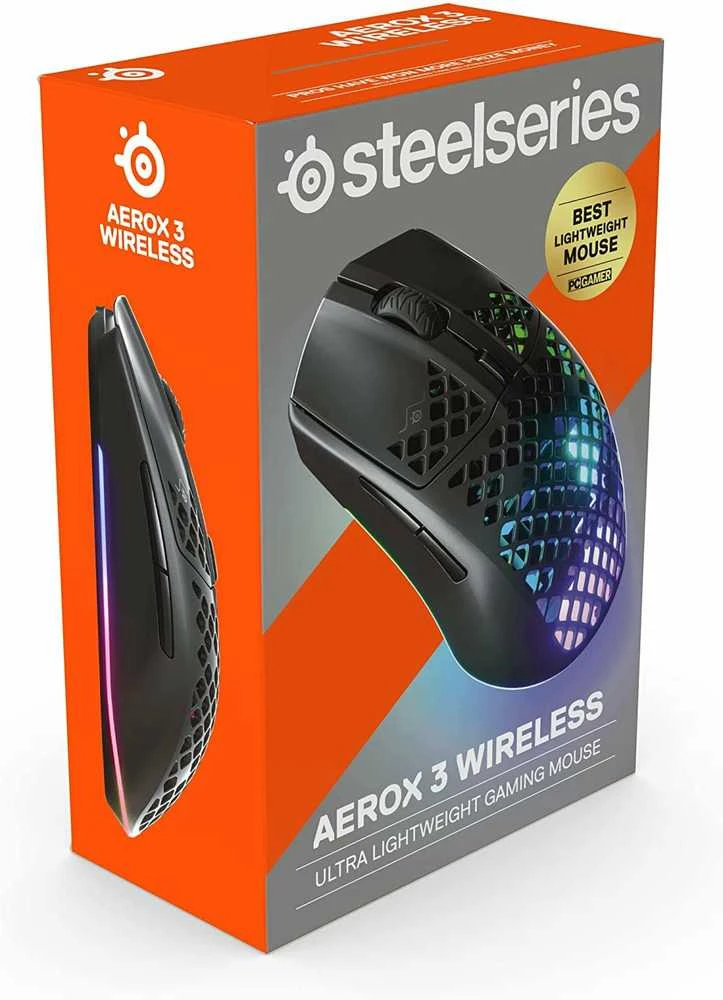 Belaidė Žaidimų pelė SteelSeries Aerox 3 Wireless, Juodos spalvos