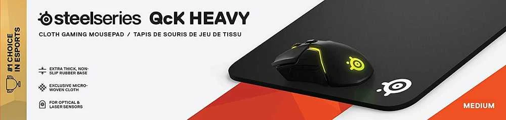 Medžiaginis pelės kilimėlis SteelSeries QcK Heavy Medium 2020 Edition, Juodos spalvos