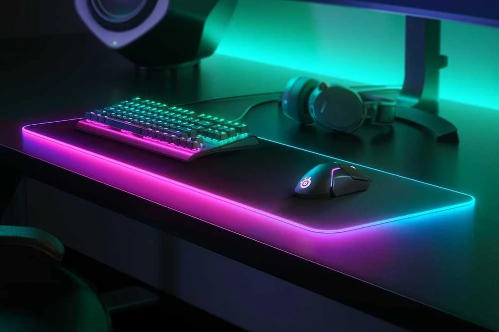 Medžiaginis pelės kilimėlis žaidimams SteelSeries QcK Prism Cloth RGB XL
