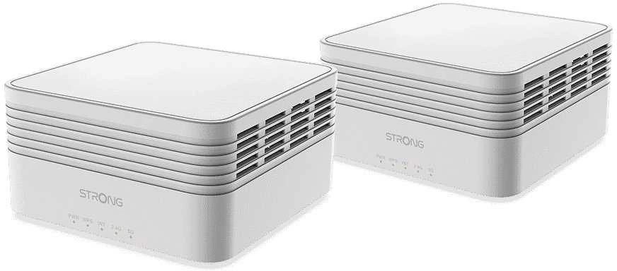Maršrutizatorius Access Point Strong MESHKITAX3000 siatkowy system Wi-Fi 6 Dual-band (2.4 GHz/5 GHz) Baltas 2 jednostki wewnętrzne