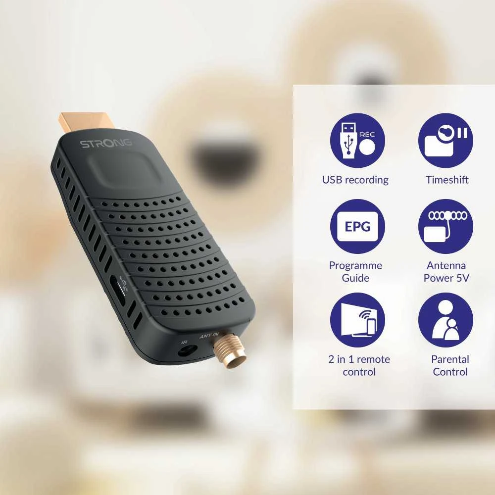 Imtuvas TV Strong SRT84 imtuvas mobilus televizorius DVB-T2 HDMI Dongle