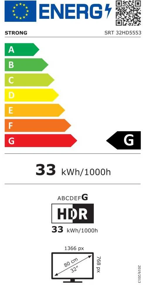 Televizorius Strong Stiprus SRT32HD5553 32 colių HD paruoštas Android TV LED