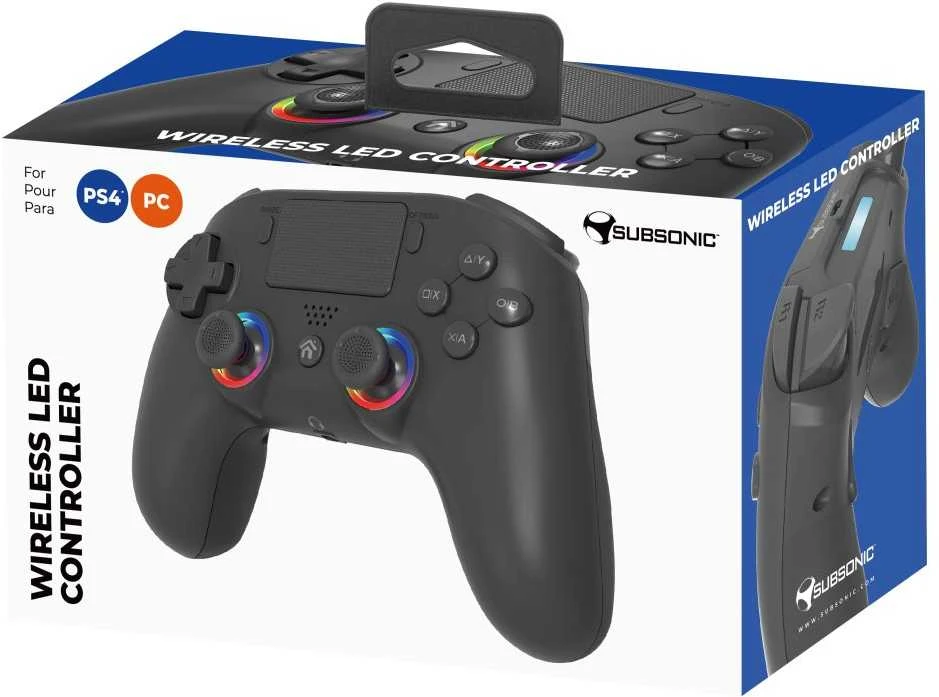 Subsonic belaidis LED valdiklis PS4, juodas - PS4/PC