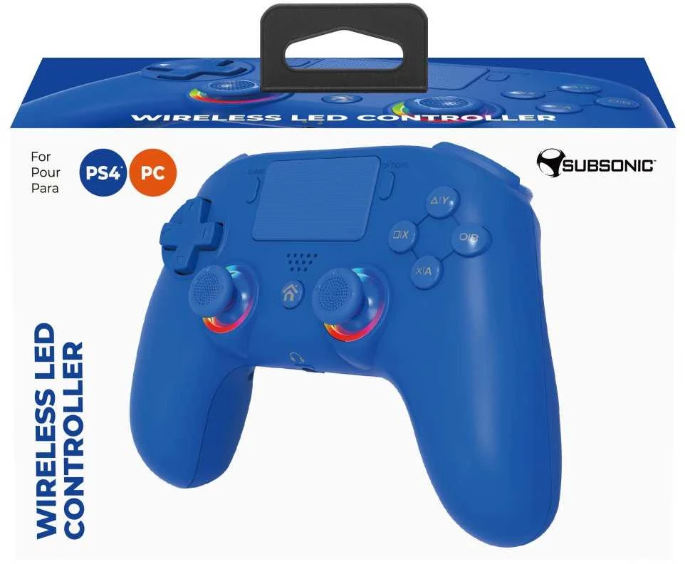 Subsonic belaidis LED valdiklis PS4 mėlynas - PS4/PC