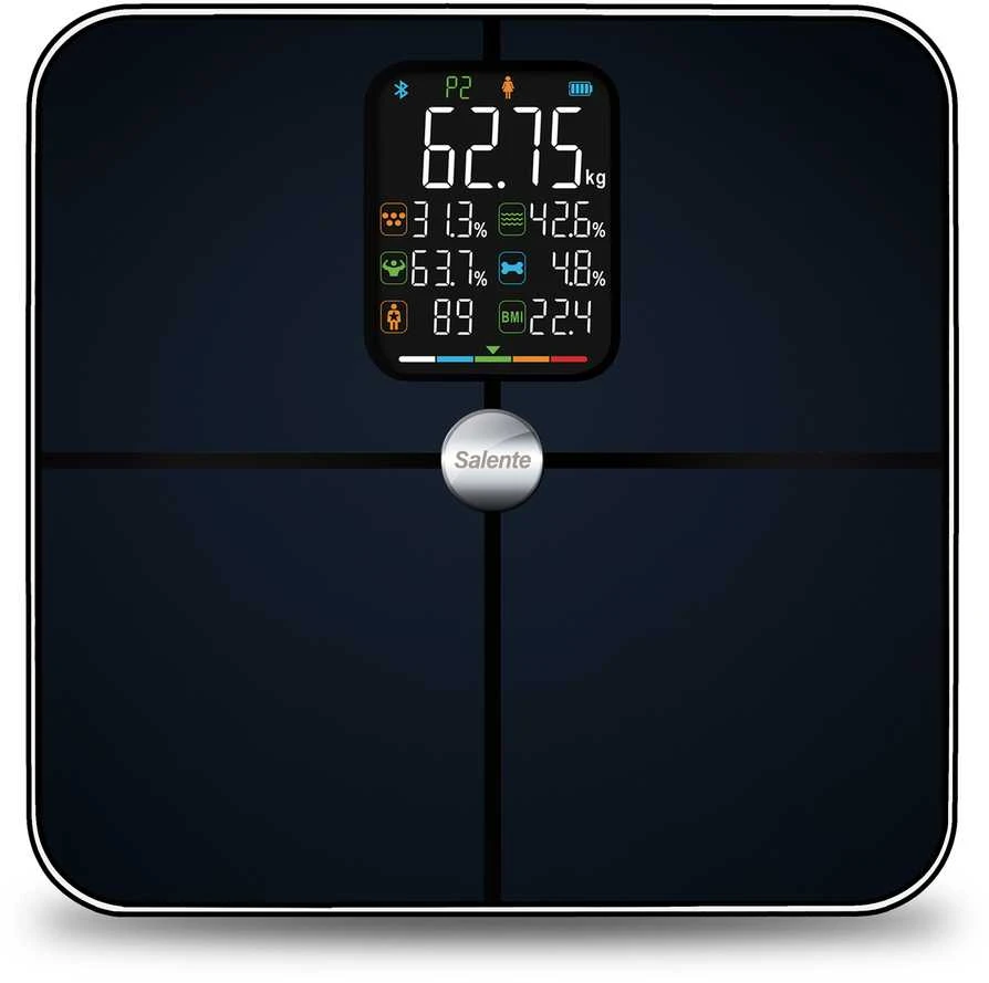 Vonios svarstyklės Evolveo Salente BodyFit inteligentna osobista diagnostyczna waga fitness Bluetooth juoda