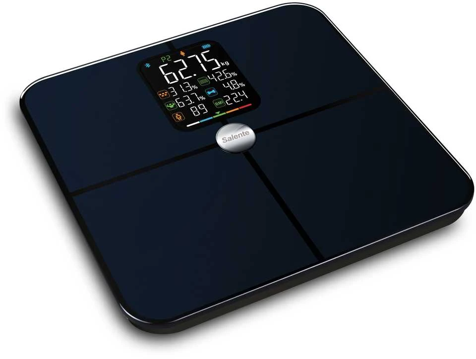 Vonios svarstyklės Evolveo Salente BodyFit inteligentna osobista diagnostyczna waga fitness Bluetooth juoda