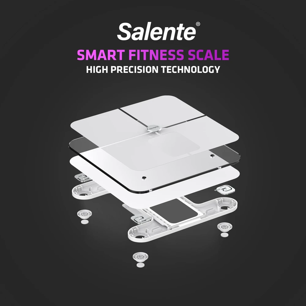 Svarstyklės Evolveo Salente BodyFit, chytrá osobní diagnostická fitness váha, Bluetooth, bílá