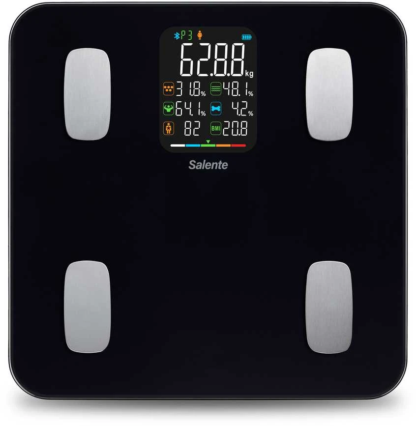 Vonios svarstyklės Evolveo Salente MaxFit inteligentna osobista waga diagnostyczna fitness Bluetooth juoda
