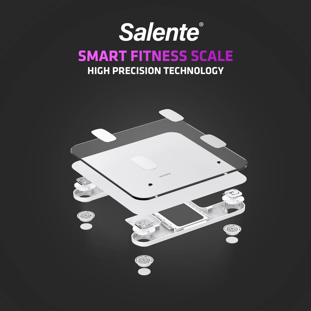 Svarstyklės Evolveo Salente MaxFit, Smart Personal Diagnostic Fitness Scale, Bluetooth, Baltas