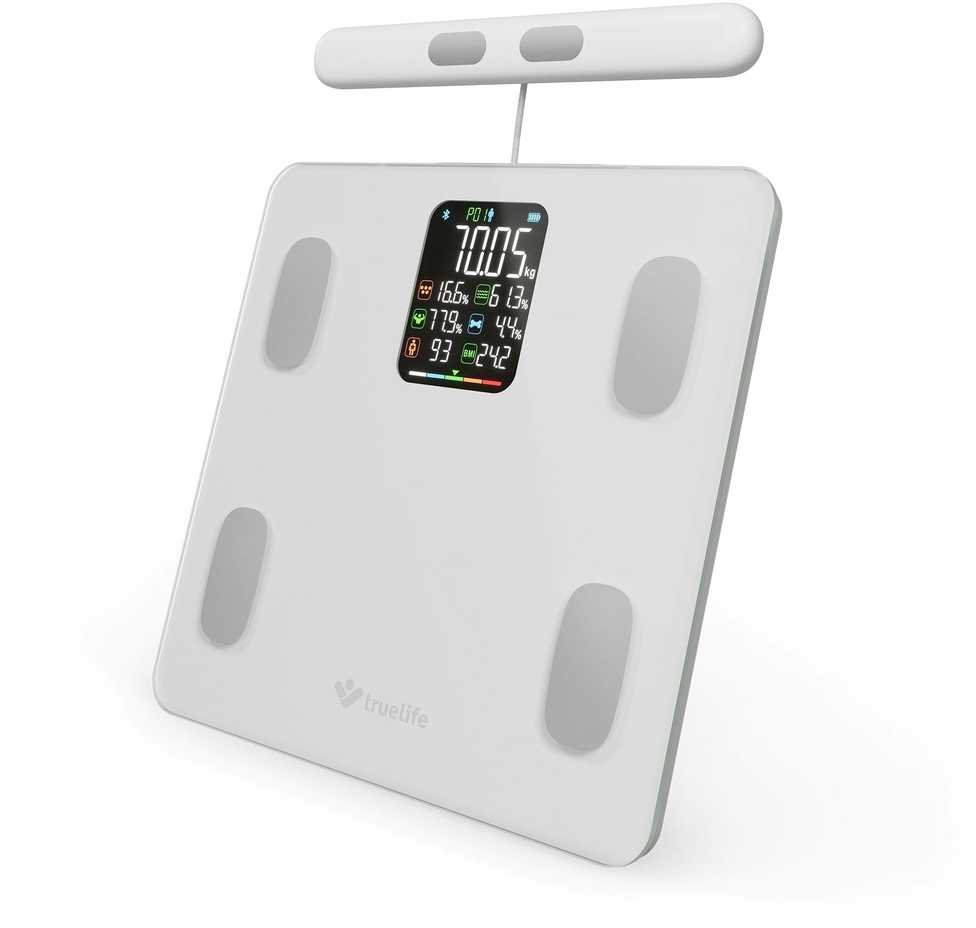 „TrueLife FitScale W8 BT Baltas“ – asmeninės diagnostinės „Bluetooth“ svarstyklės