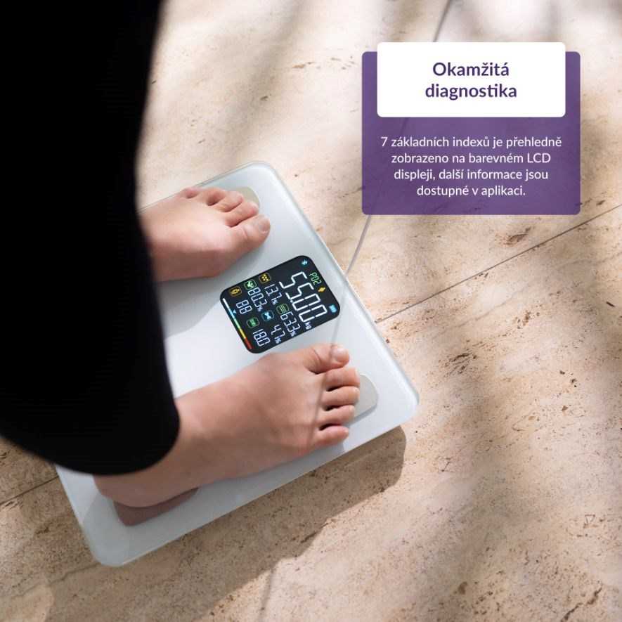 „TrueLife FitScale W8 BT Baltas“ – asmeninės diagnostinės „Bluetooth“ svarstyklės
