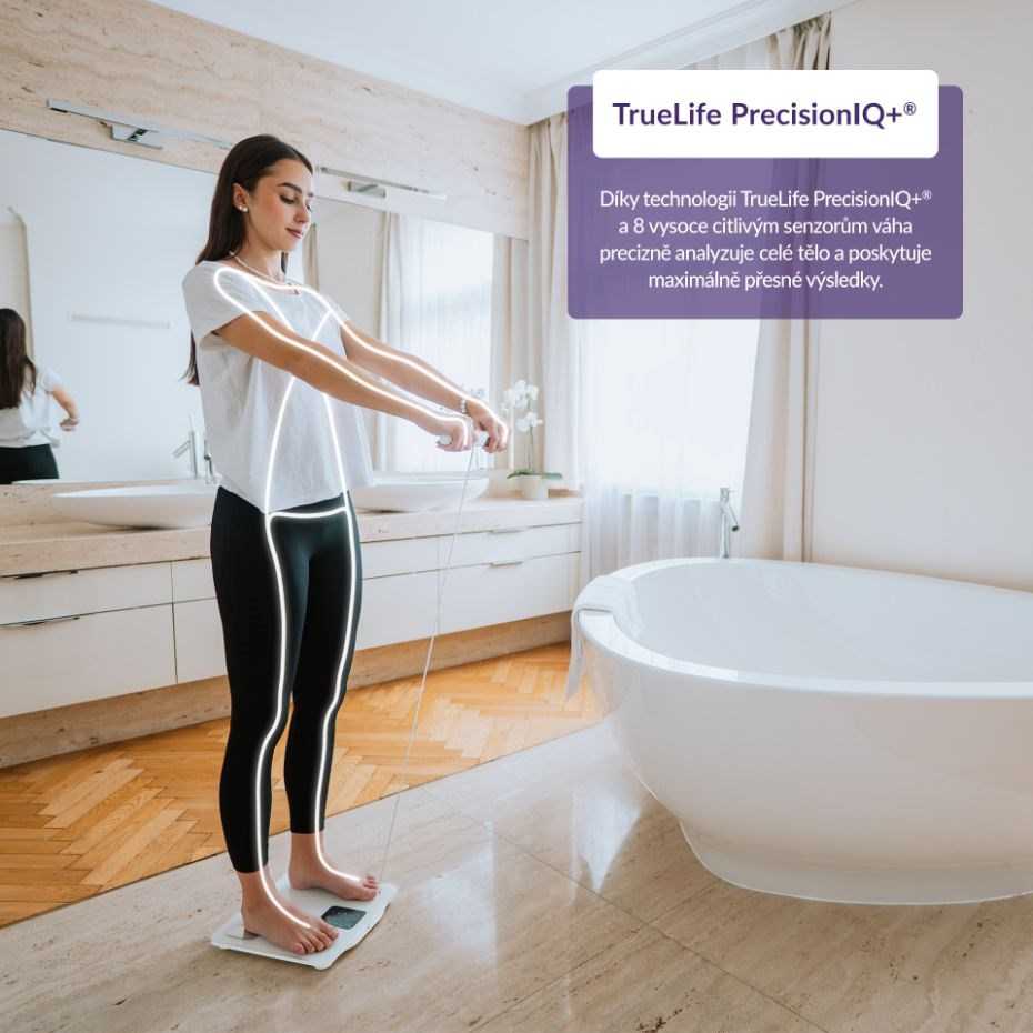 „TrueLife FitScale W8 BT Baltas“ – asmeninės diagnostinės „Bluetooth“ svarstyklės