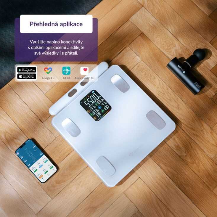 „TrueLife FitScale W8 BT Baltas“ – asmeninės diagnostinės „Bluetooth“ svarstyklės