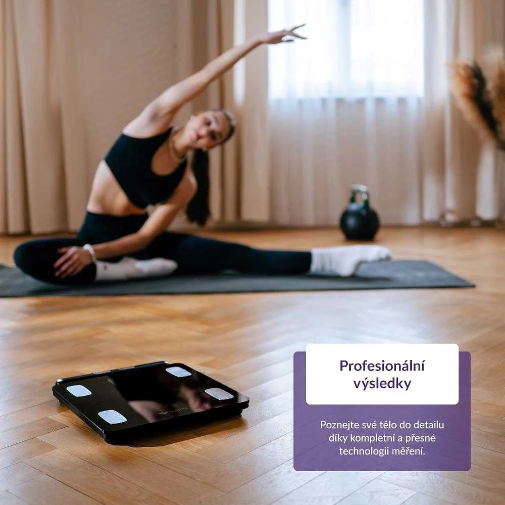 „TrueLife FitScale W8 BT Juodas“ – asmeninės diagnostinės „Bluetooth“ svarstyklės