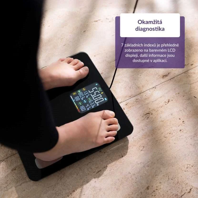 „TrueLife FitScale W8 BT Juodas“ – asmeninės diagnostinės „Bluetooth“ svarstyklės