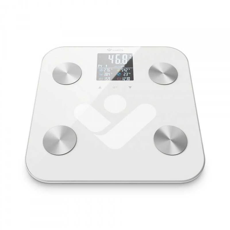 Svarstyklės TrueLife FitShape S6 BT – Bioelektrinės varžos „Bluetooth“ skalė – balta