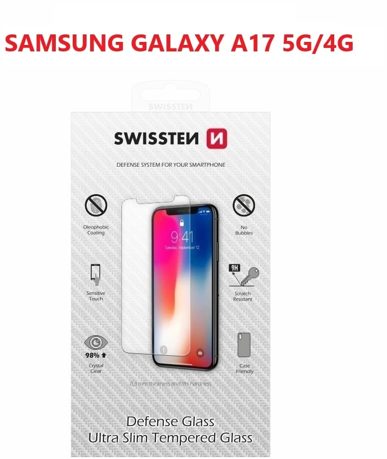 „Swissten“ itin plonas grūdintas stiklas, skirtas „Samsung Galaxy A17 4G/5G“.