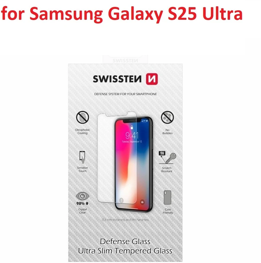 „Swissten“ itin plonas grūdintas stiklas, skirtas „Samsung Galaxy S25 Ultra 5G“.