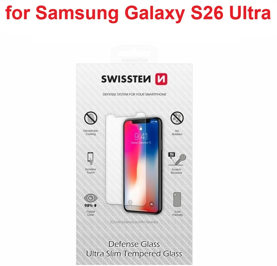 „Swissten“ itin plonas grūdintas stiklas, skirtas „Samsung Galaxy S26 Ultra“