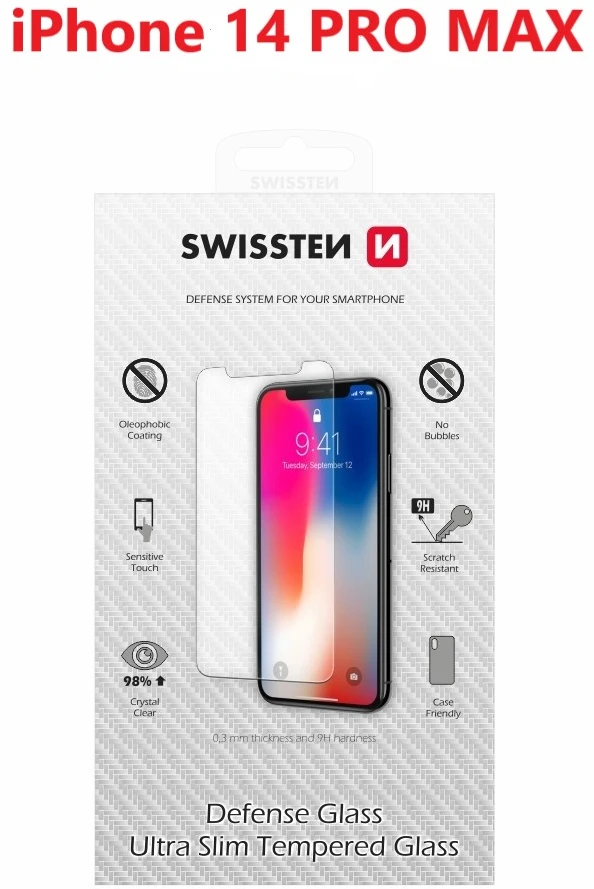 Swissten Ultra Slim Tempered Glass Premium 9H ekrano apsauga Apple iPhone 14 Pro Max