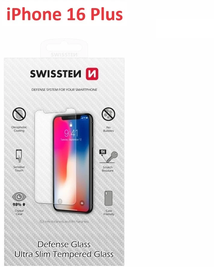 Swissten Ultra Slim grūdintas stiklas Apple iPhone 16 Plus