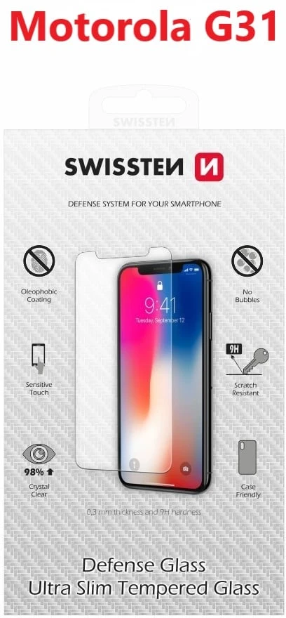 SWISSTEN Apsauginis grūdintas stiklas 2.5D, skirtas MOTOROLA G31