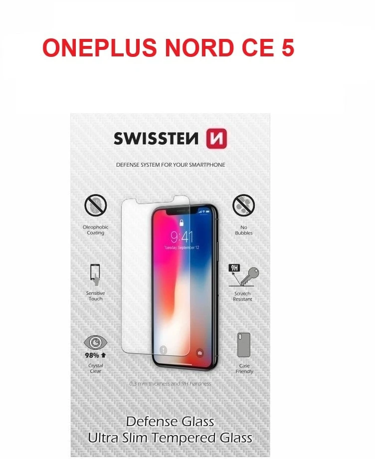 SWISSTEN 2.5D grūdinto stiklo ekrano apsauga, skirta OnePlus Nord CE 5