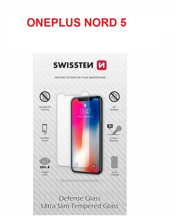 SWISSTEN 2.5D grūdinto stiklo ekrano apsauga, skirta OnePlus Nord 5
