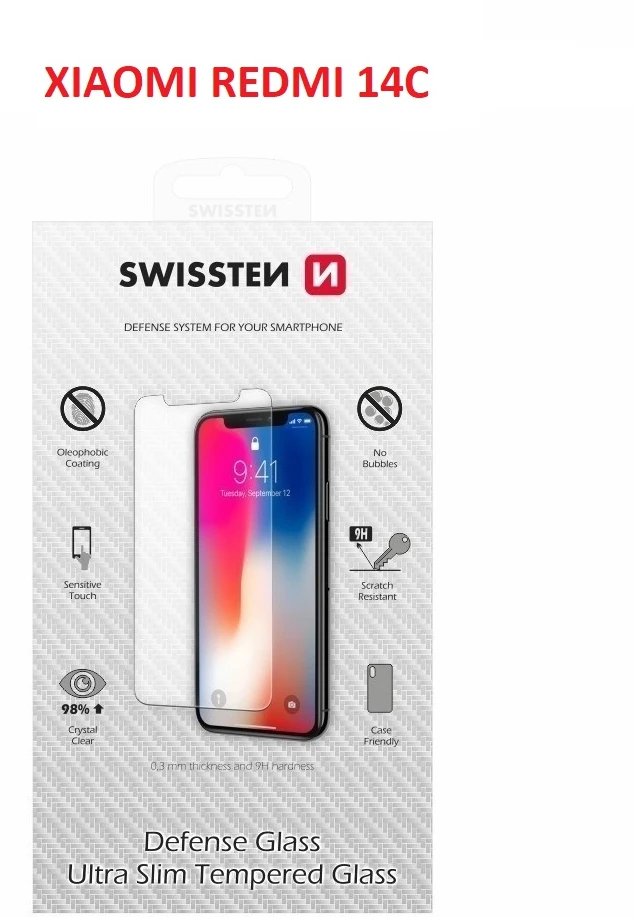 „Swissten“ itin plonas grūdintas stiklas, skirtas „Xiaomi Redmi 14C“