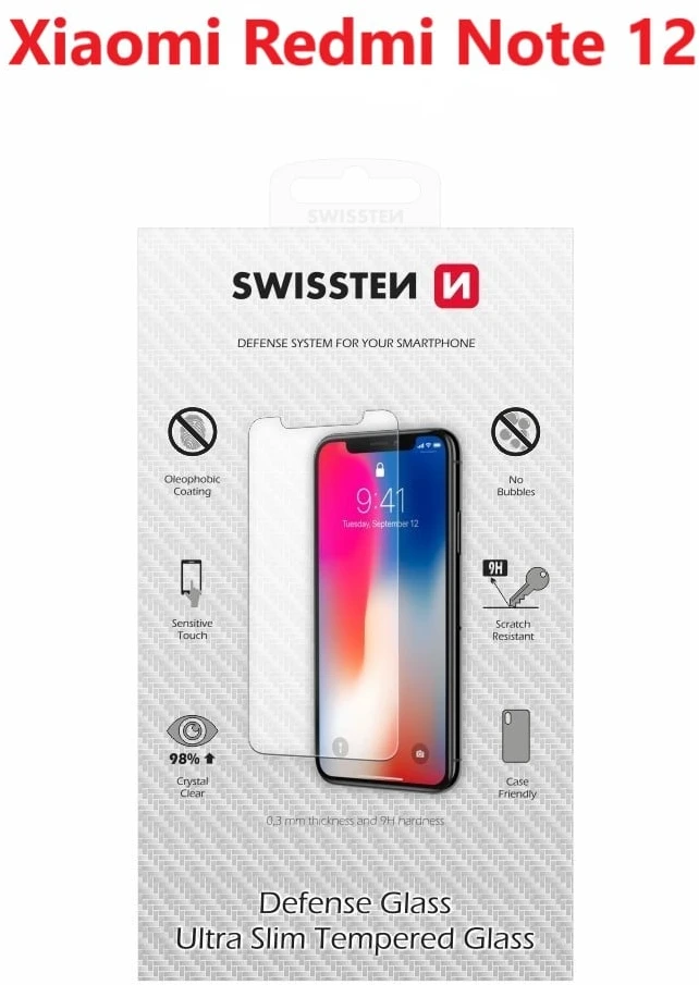 SWISSTEN Ochranné temperované sklo 2.5D pro Xiaomi Redmi Note 12 RE