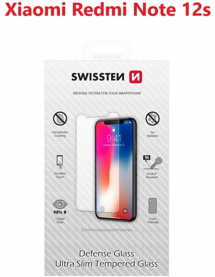 SWISSTEN Apsauginis grūdintas stiklas 2.5D, skirtas XIAOMI REDMI NOTE 12s