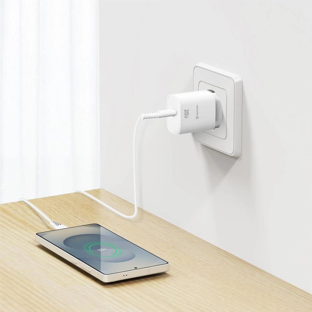 Įkroviklis Swissten SWISSTEN tinklo adapteris EDGE GaN 20W, 1 prievadas, 1x USB-C