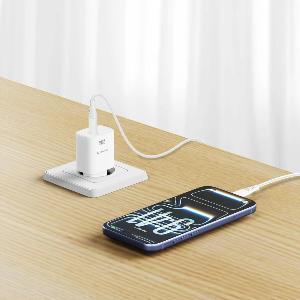 Įkroviklis Swissten SWISSTEN tinklo adapteris EDGE GaN 20W, 1 prievadas, 1x USB-C