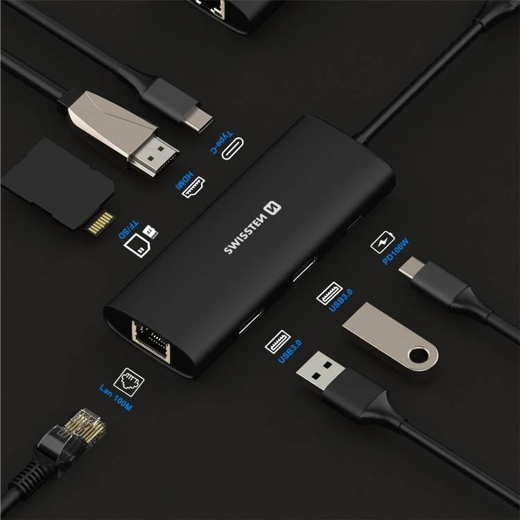 SWISSTEN USB-C HUB 8-IN-1