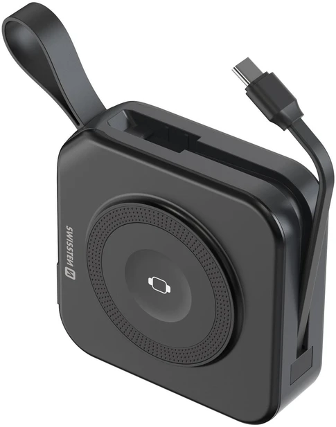„Swissten“ išorinė baterija „ALL-IN-ONE PRO“ su keičiamais kištukais (JAV / ES / JK), 20 W, 10000 mAh