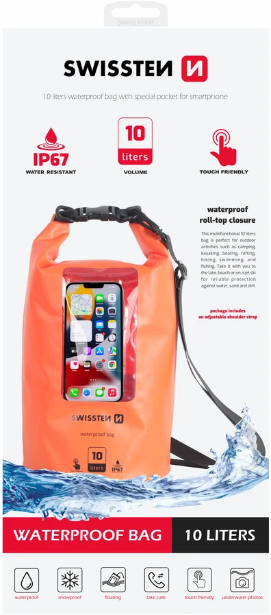 Swissten Atsparus vandeniui Universal Phone Case 10L