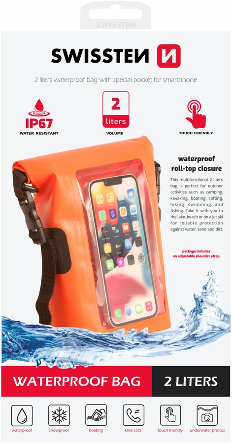 Dėklas Swissten Atsparus vandeniui Universal Phone Case 2L