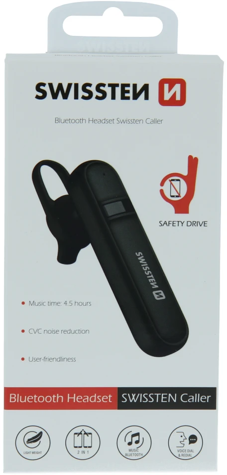 SWISSTEN Bluetooth headset caller/bluetooth Bluetooth handsfree ausinė, garsumo reguliavimas, juoda, bluetooth