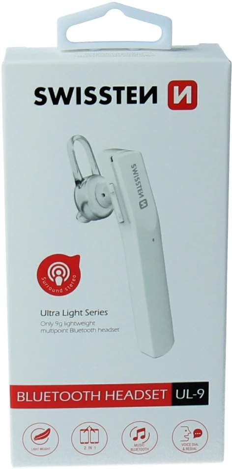 Ausinės Swissten Ultra Light UL-9 Bluetooth laisvų rankų įranga su MultiPoint