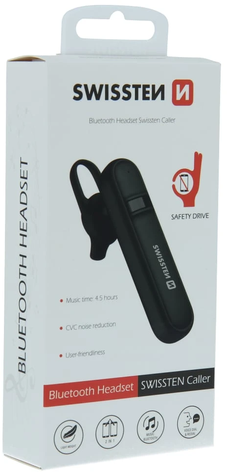SWISSTEN Bluetooth headset caller/bluetooth Bluetooth handsfree ausinė, garsumo reguliavimas, juoda, bluetooth