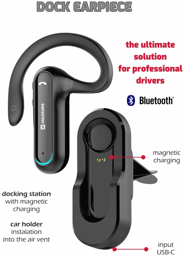 Ausinės Swissten Dock Earpiece Juodas (51204000)