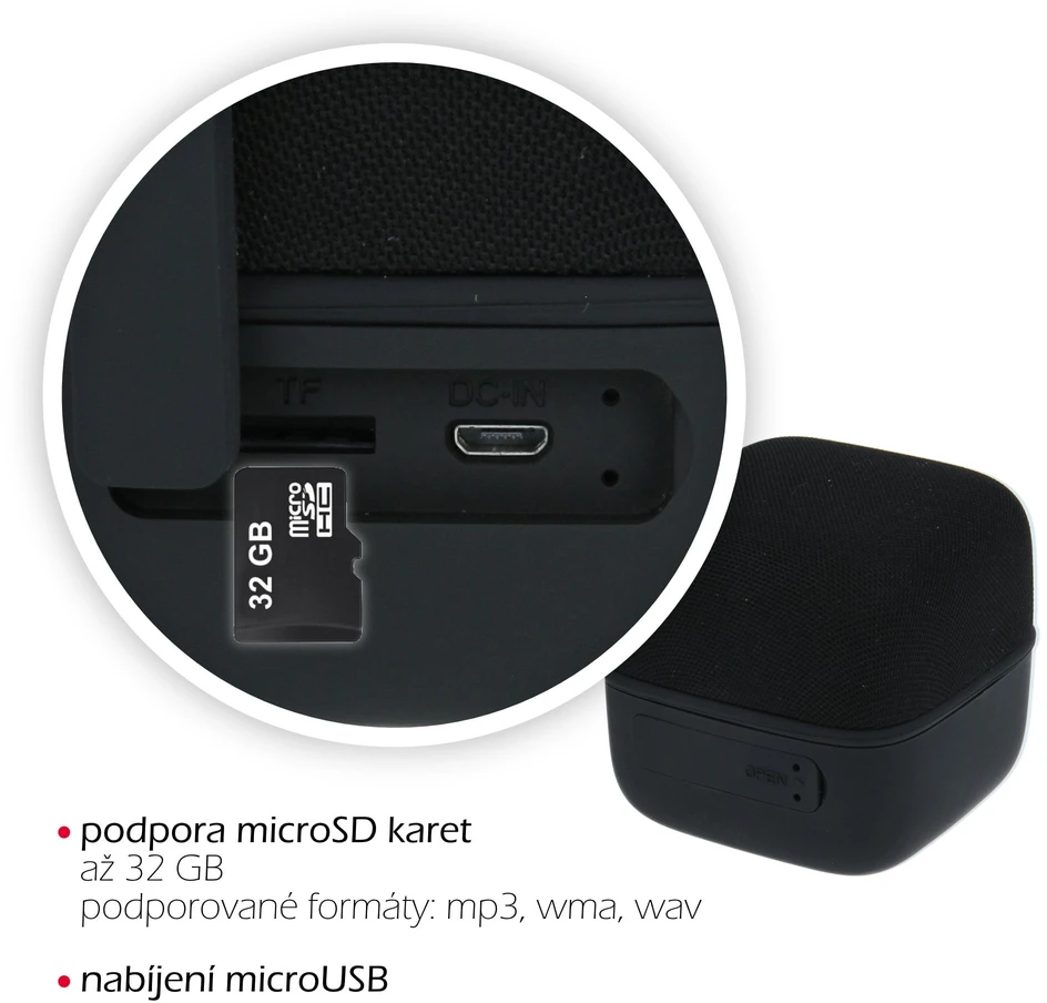 Swissten CUBE Nešiojama kolonėlė Bluetooth / 10W / Micro SD