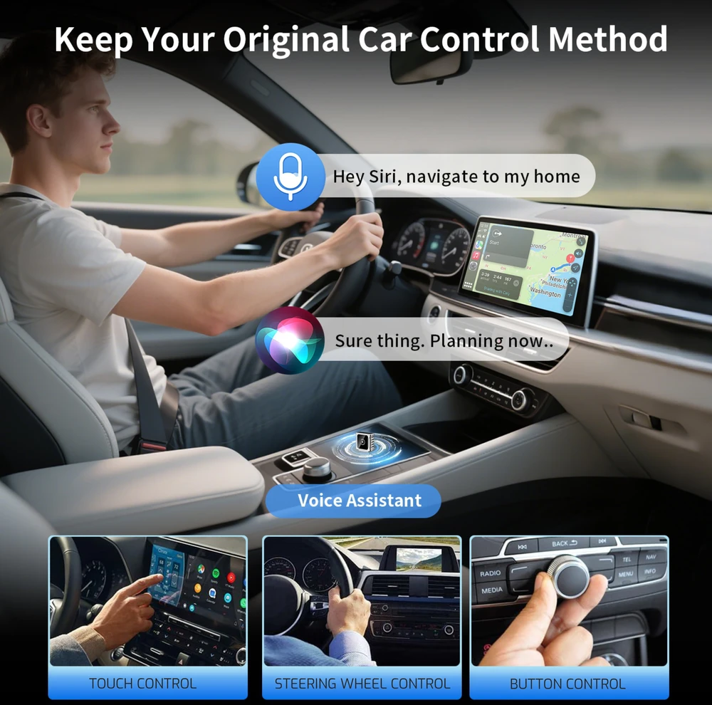 „Swissten CarLink“ adapteris (Apple CARPLAY/ANDROID AUTO) / „Bluetooth“ / USB-A/C